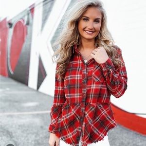 Red ruffled flannel